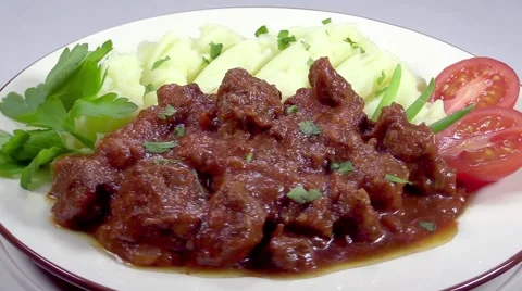 Goulash with potatoes Stock Footage 46136897
