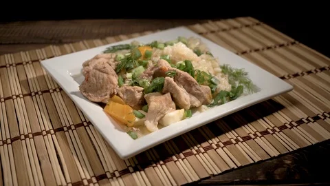 Goulash with stewed cabbage Stock Footage 90400774