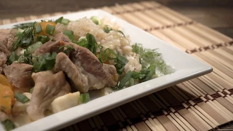Goulash with stewed cabbage 스톡 동영상 90400968