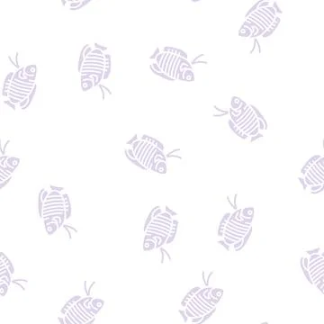 Gourami fish glyph seamless pattern Stock Illustration