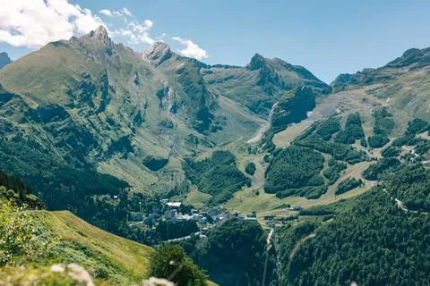 Gourette panoramic view Stock Photos