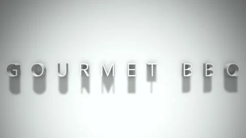 Gourmet bbq 3D title animation with shadows on a white background Stock Footage 297796056