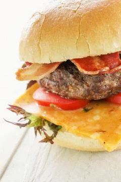Gourmet beef burger Stock Photos