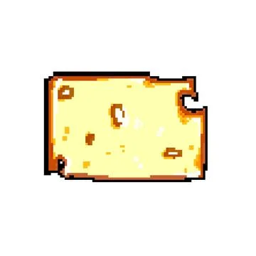 Gourmet cheese pixel art vector illustration Stock Illustration