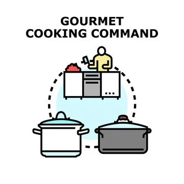 Gourmet cooking command concept vector illustration Stock Illustration