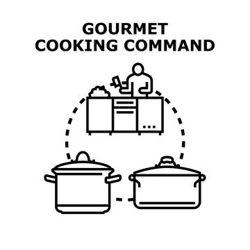 Gourmet cooking command concept vector illustration Stock Illustration