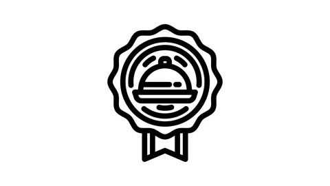 Gourmet cooking restaurant chef line icon animation Video stock 326754336