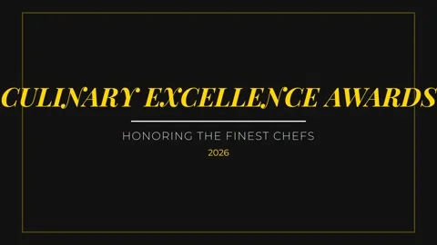 Gourmet culinary excellence awards presentation title screen background loop Stock Footage 337576677