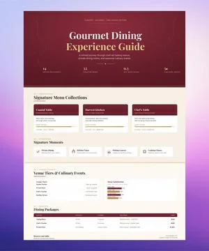 Gourmet Dining Trifold Brochure Vector Fine Cuisine Stock Illustration