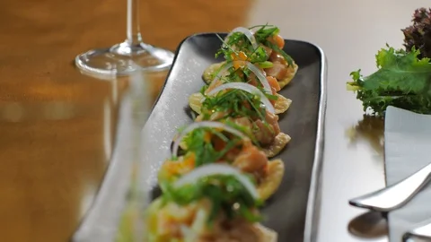 Gourmet dinner restaurant Stock Footage 112908804