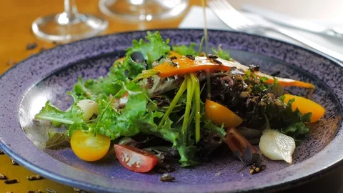 Gourmet dinner restaurant Stock Footage 112910416