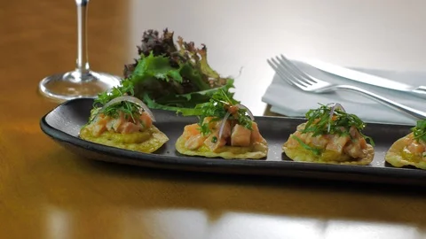 Gourmet dinner restaurant Stock Footage 112911452