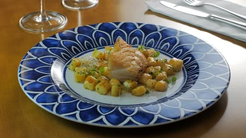Gourmet dinner restaurant Stock Footage 112913948