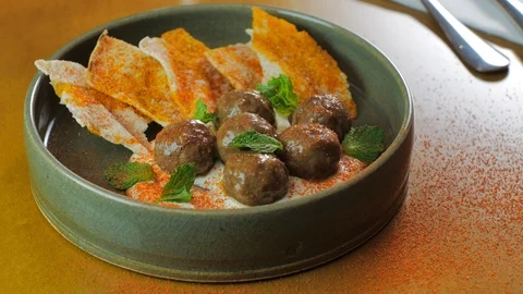 Gourmet dinner restaurant Stock Footage 112915846