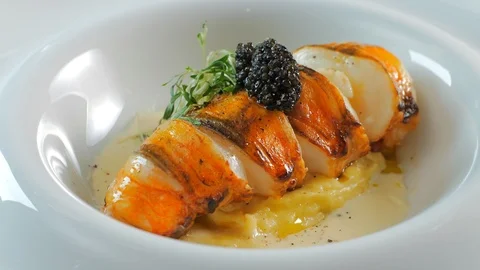 Gourmet dinner restaurant Stock Footage 112940370