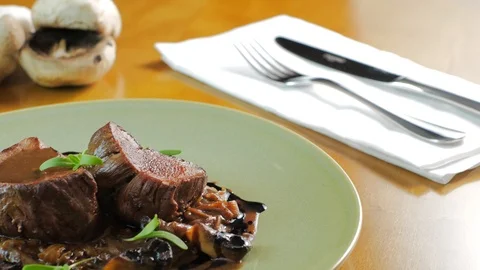 Gourmet dinner restaurant Stock Footage 112941785