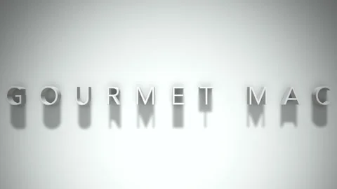 Gourmet mac 3D title animation with shadows on a white background Stock Footage 297217549