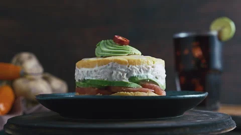 Gourmet Peruvian Causa Rellena Stock Footage 341438027