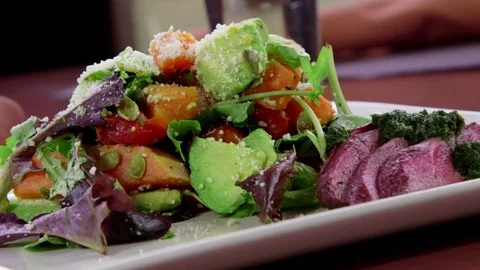 Gourmet Steak Salad Stock-Footage 75752173