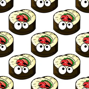 Gourmet sushi seamless pattern Stock Illustration