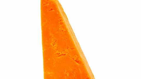 Gourmet yellow cheeses isolated over white Stock Footage