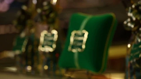 Goussin de Lyon - green candy. Traditional Desert. Video stock 129835185