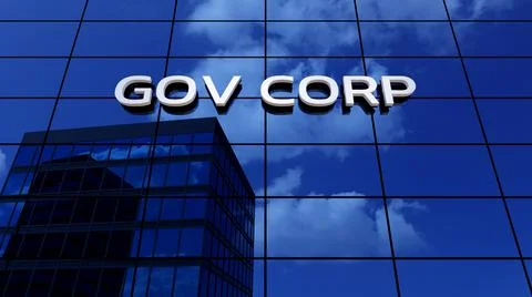 Gov Corp Skyscraper Office Building 3D Illustration Stock Illustration