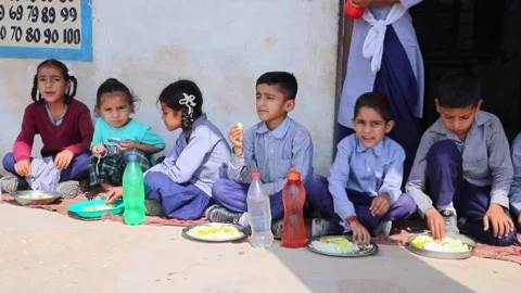 Goverment Primary School in India Stock Footage 293060049
