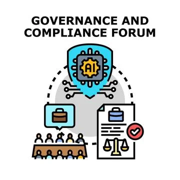 Governance and compliance forum on artificial intelligence regulation 库存插图