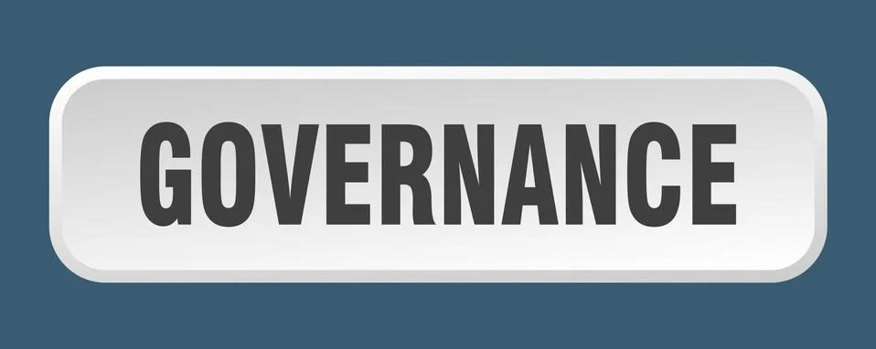 Governance button. governance square 3d push button Illustrazione stock