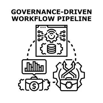 Governance driven workflow pipeline process optimization 库存插图