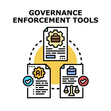 Governance enforcement tools and digital regulation concept 스톡 일러스트
