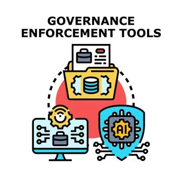 Governance enforcement tools for modern management compliance 스톡 일러스트