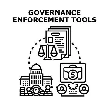 Governance enforcement tools vector concept illustration Stock Illustration