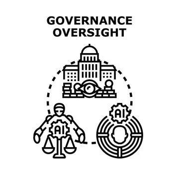 Governance oversight implementing artificial intelligence regulation Stock Illustration