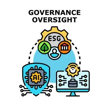 Governance oversight implementing esg principles and ai technology Ilustración de archivo