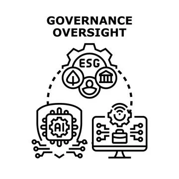 Governance oversight implementing esg principles and ai technology Stock Illustration