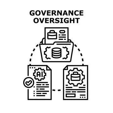 Governance oversight managing business processes and data security Stock Illustration