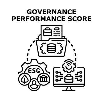 Governance performance assessment and score report concept Stock Illustration