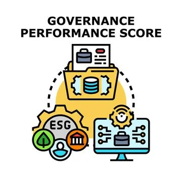 Governance performance assessment and score report concept Stock Illustration