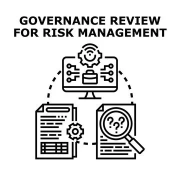 Governance review for risk management process and compliance イラスト素材