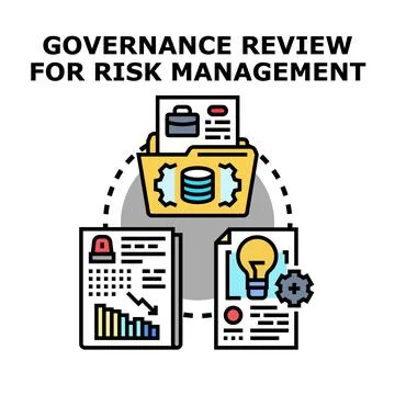 Governance review for risk management process concept Stock Illustration