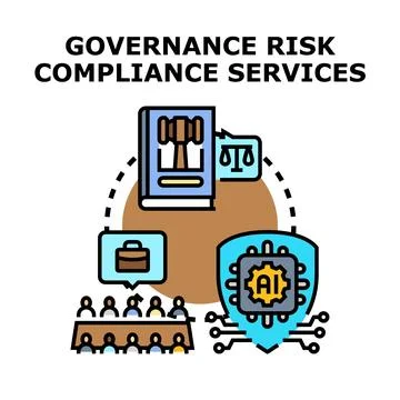 Governance risk compliance services implementing digital protection Stockillustratie