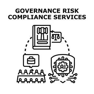 Governance risk compliance services implementing digital protection Stock Illustration