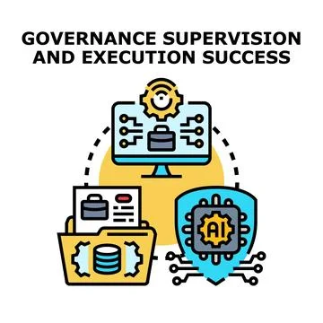 Governance supervision and execution success concepts Illustrazione stock