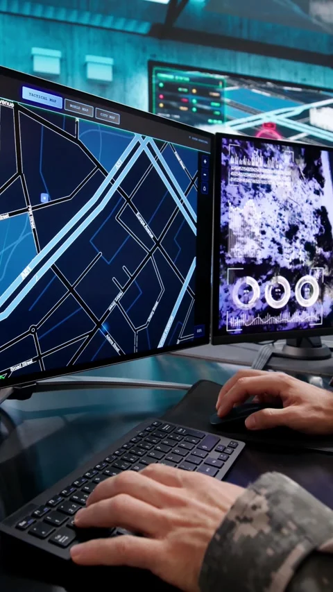 Government Army Using Military Technology Stock Footage 322843956