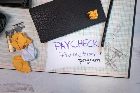 Government assistance paycheck protection program sign Stock Photos