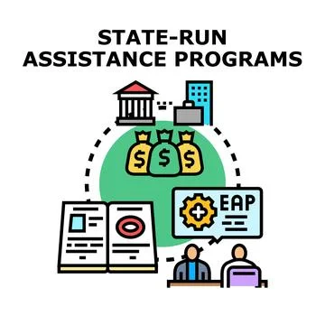Government assistance programs for financial support planning 库存插图
