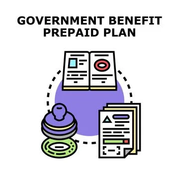 Government benefit prepaid plan document approval Stock Illustration