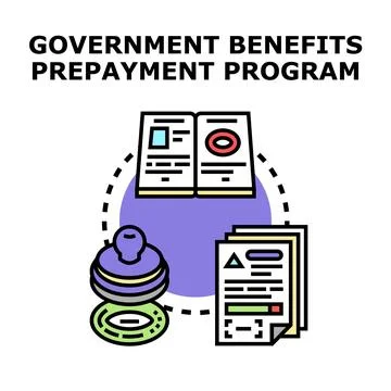 Government benefits prepayment program concept illustration Stock Illustration